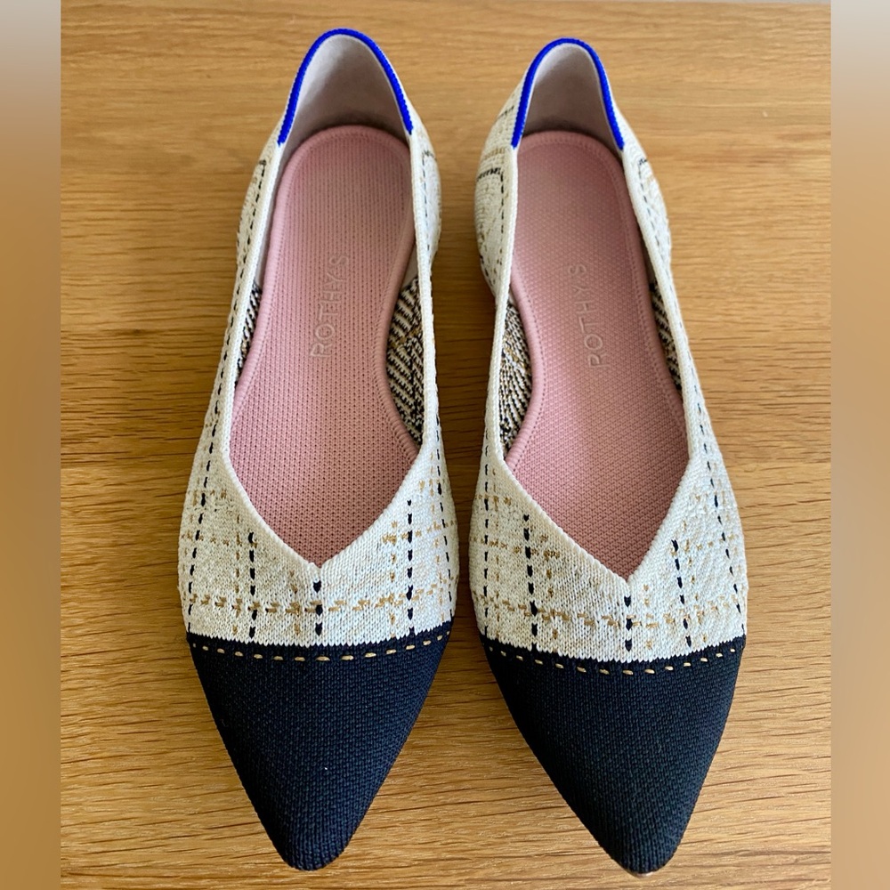 Rothy’s The Point — Barely Worn! Moonlight Tweed Cap Toe — Size 8.5 ✨